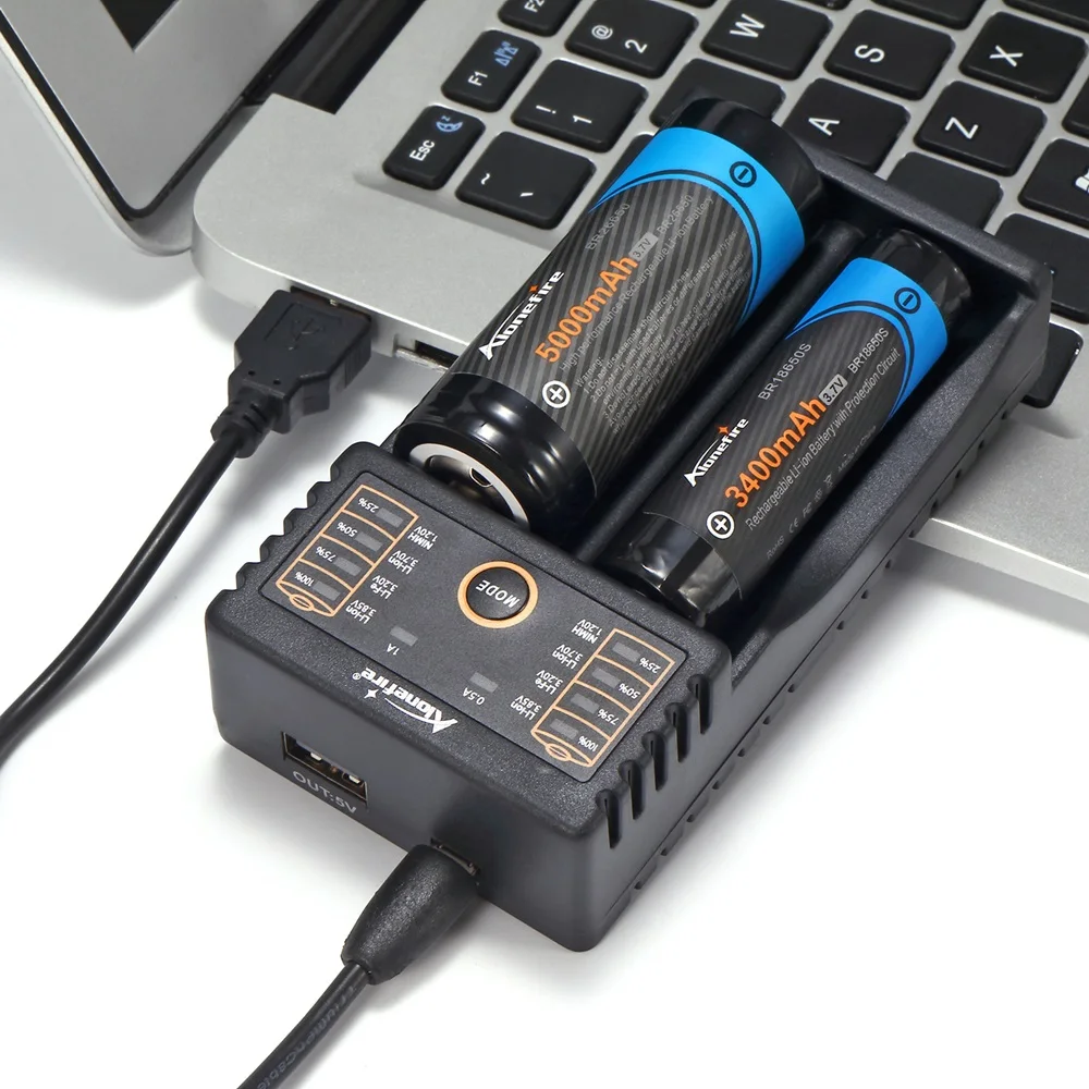 Alonefire MC202 – Cargador USB para baterías Li-ion y Ni-MH - imagen 3