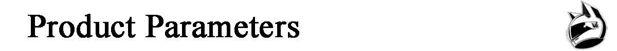 Un fondo blanco con las palabras parámetros del producto escritos en negro