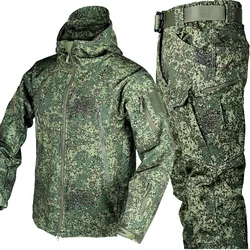 Chaqueta táctica de piel de tiburón Softshell TAD para hombre, ropa de caza de camuflaje para exteriores, chaqueta y pantalones de senderismo, abrigos de invierno impermeables