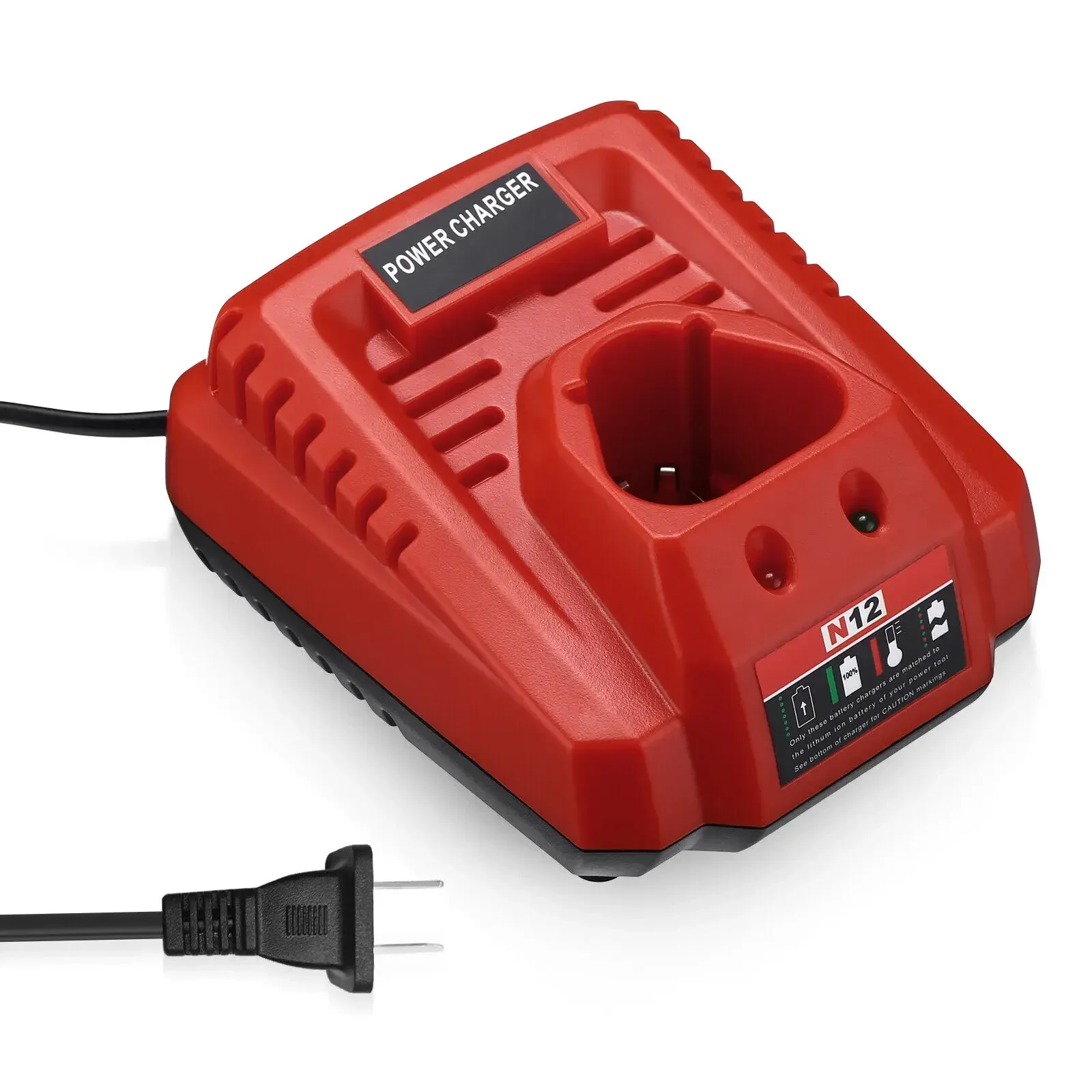 Cargador de batería actualizado para Milwaukee M12 N12, batería de iones de litio, reemplazo de carga rápida 3A, 48-11-2401, 48-11-2402, C12B, C12BX - imagen 2
