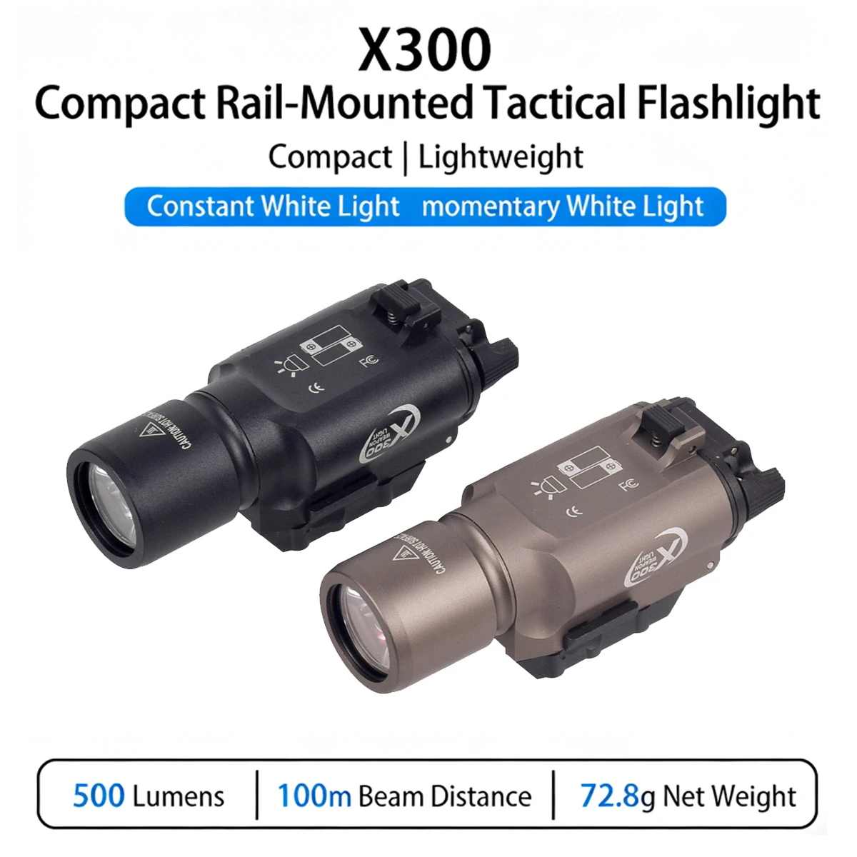 Linterna táctica SureFire X300 ultraligera para rifle airsoft - imagen 3