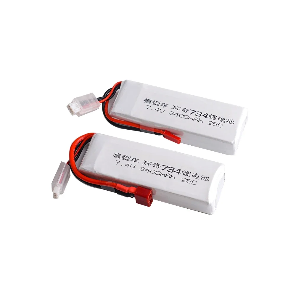 Batería Lipo recargable para cuadricóptero, 7,4 V, 3400MAH, 25C, 2S, para HuanQi 734A/SUBO, BG1513, 1:16, coche, camión, 734A, BG1513 - imagen 4
