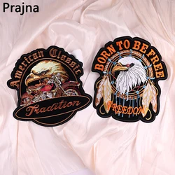 Chaqueta pilotos cuero con parche águila trasero motociclista