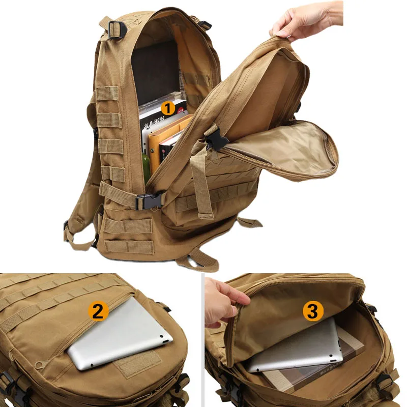 Mochila militar táctica para hombre, mochila para senderismo al aire libre, bolsas de asalto deportivas, bolsa Molle para acampada, Trekking, bolsa de caza del ejército Edc - imagen 3