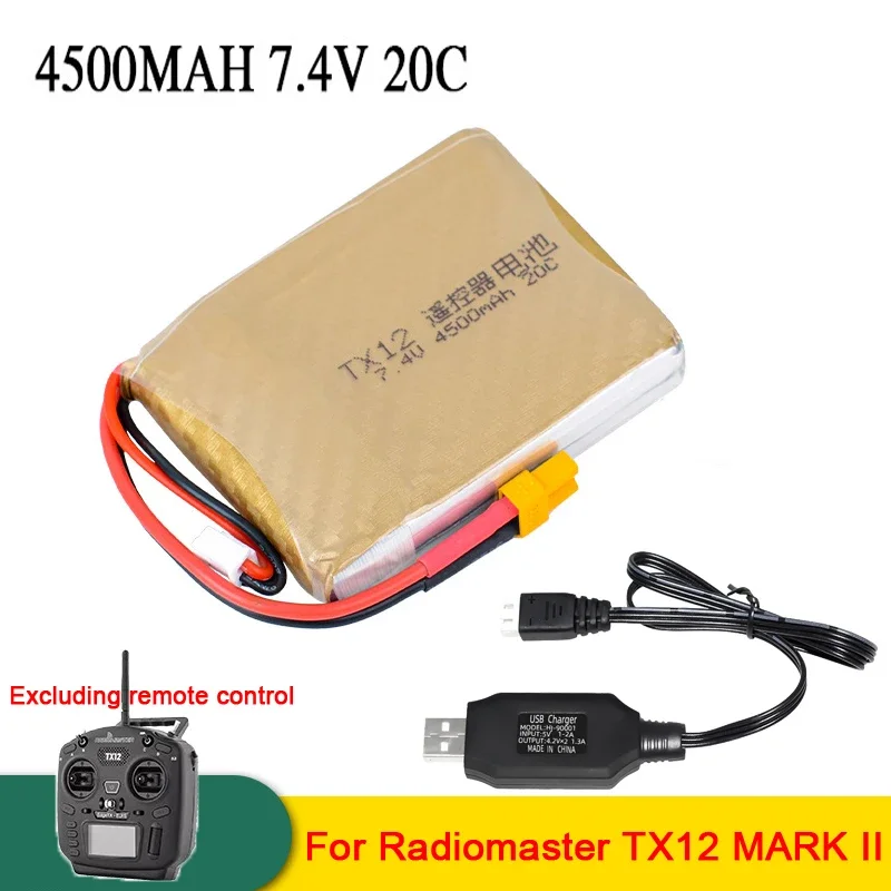 Batería LiPo RadioMaster TX12 conector XT30 y carga USB