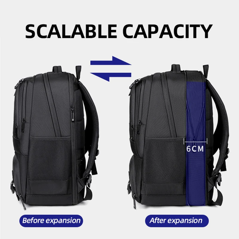 Mochila expandible para viajes, desplazamientos, escalada, deporte al aire libre, senderismo, ciclismo, mochila, zapatos húmedos secos, bolsillo, bolsa para ordenador portátil de negocios y universidad - imagen 3