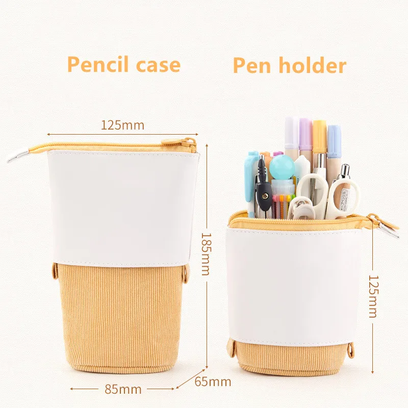 Estuche retráctil creativo para lápices, estuche para bolígrafos impreso DIY Kawaii, soporte para bolígrafos de gran capacidad, bolsa de almacenamiento de papelería de oficina, nuevo - imagen 4