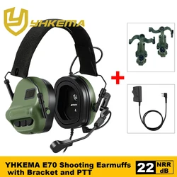 Auriculares tácticos YHKEMA E70 con cancelación de ruido y PTT