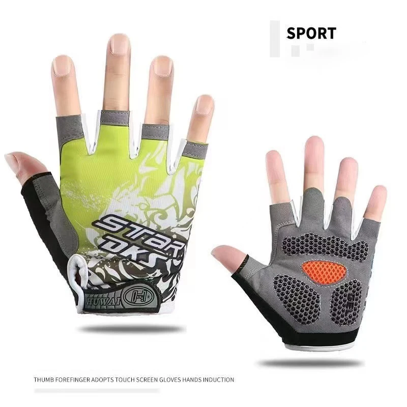 Guantes antideslizantes para motocicleta, transpirables, de medio dedo, para ciclismo, transpirables, para ejercicio físico, deportes, Camping, senderismo - imagen 4