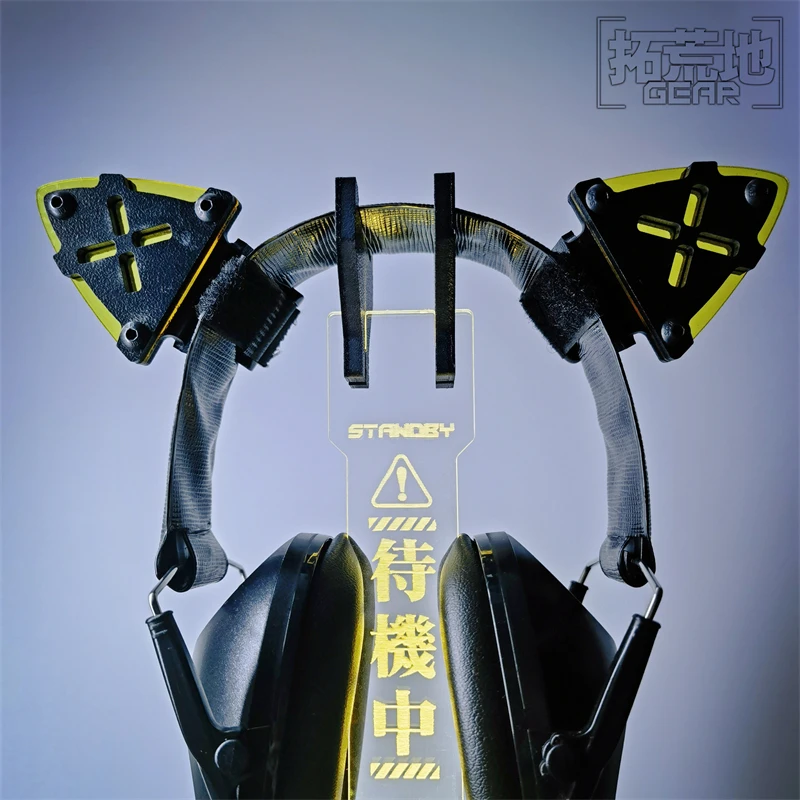 Orejas de gato tácticas, accesorios funcionales para auriculares, sombreros COSPLAY, sujeción de correa de gancho y bucle para uso - imagen 2