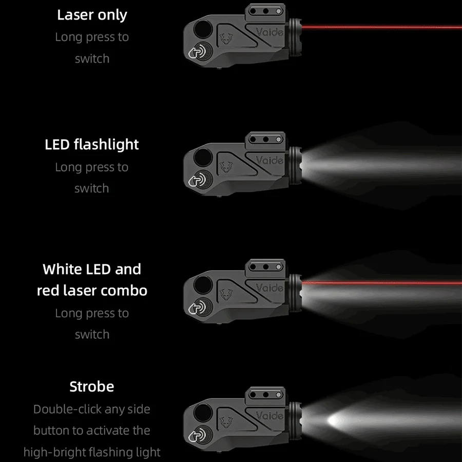 Pistola de óptica vectorial, linterna láser roja y verde combinada, linterna Led de 500 lúmenes - imagen 3