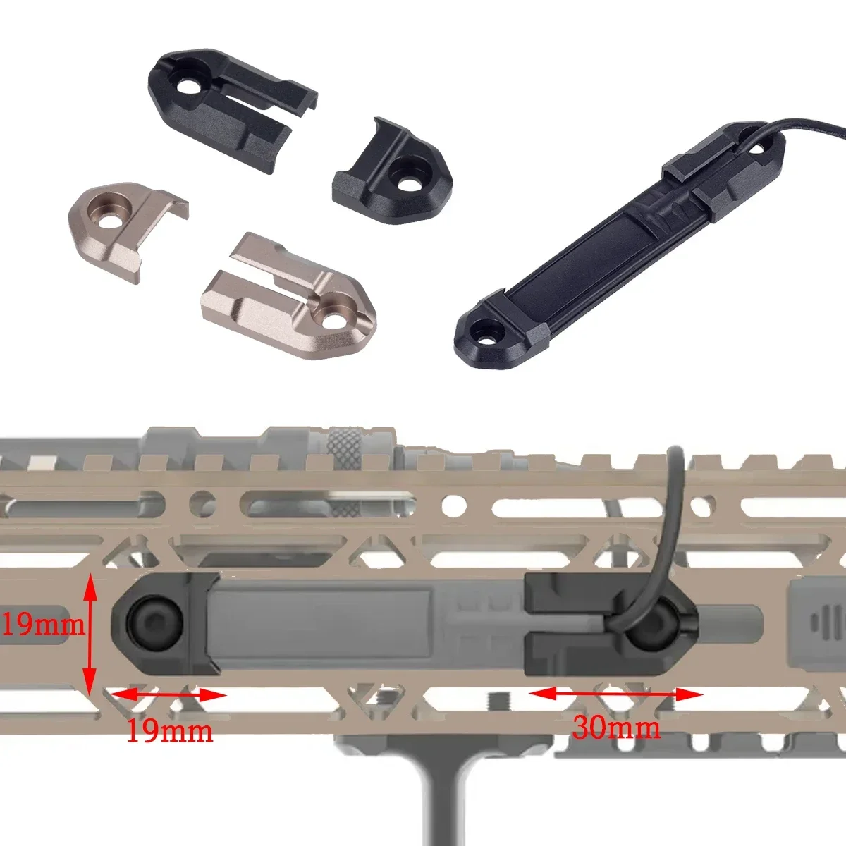 Armas explorador luz linterna almohadilla de presión interruptor Mlok Keymod montaje en riel SF M600 M300 accesorios Airsoft riel Picatinny - imagen 5