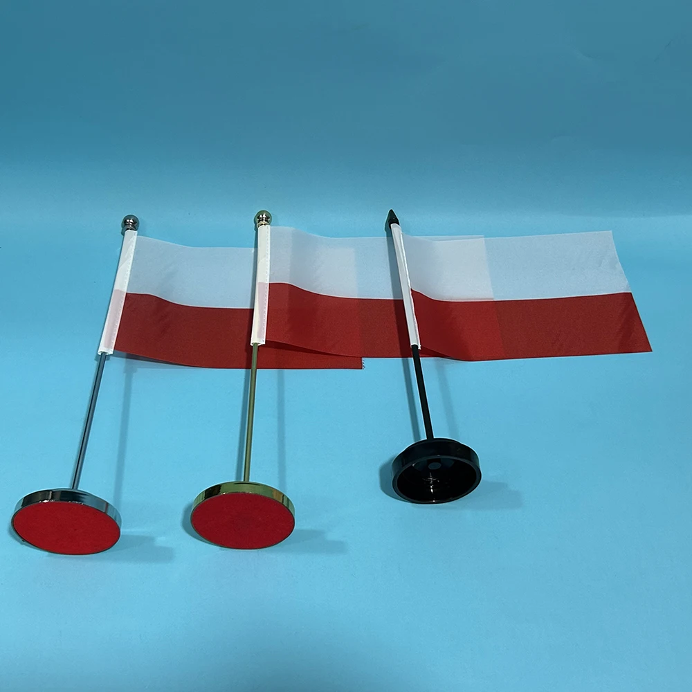 Bandera de escritorio de oficina bandera de Polonia 14x21cm decoración de mesa de poliéster banner PL bandera nacional de Polonia adornos de escritorio banderas