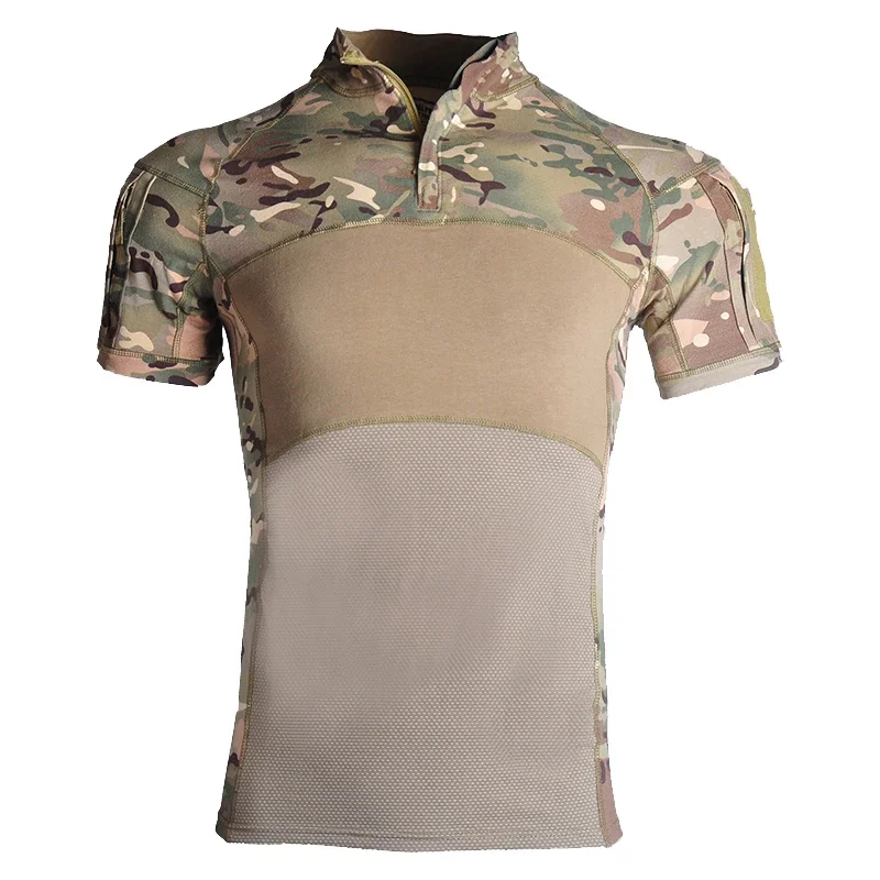 Camiseta de combate, camisa de entrenamiento, ropa táctica para hombres, camisas de asalto de escalada de verano, camisetas de manga larga de camuflaje para hombres - imagen 2