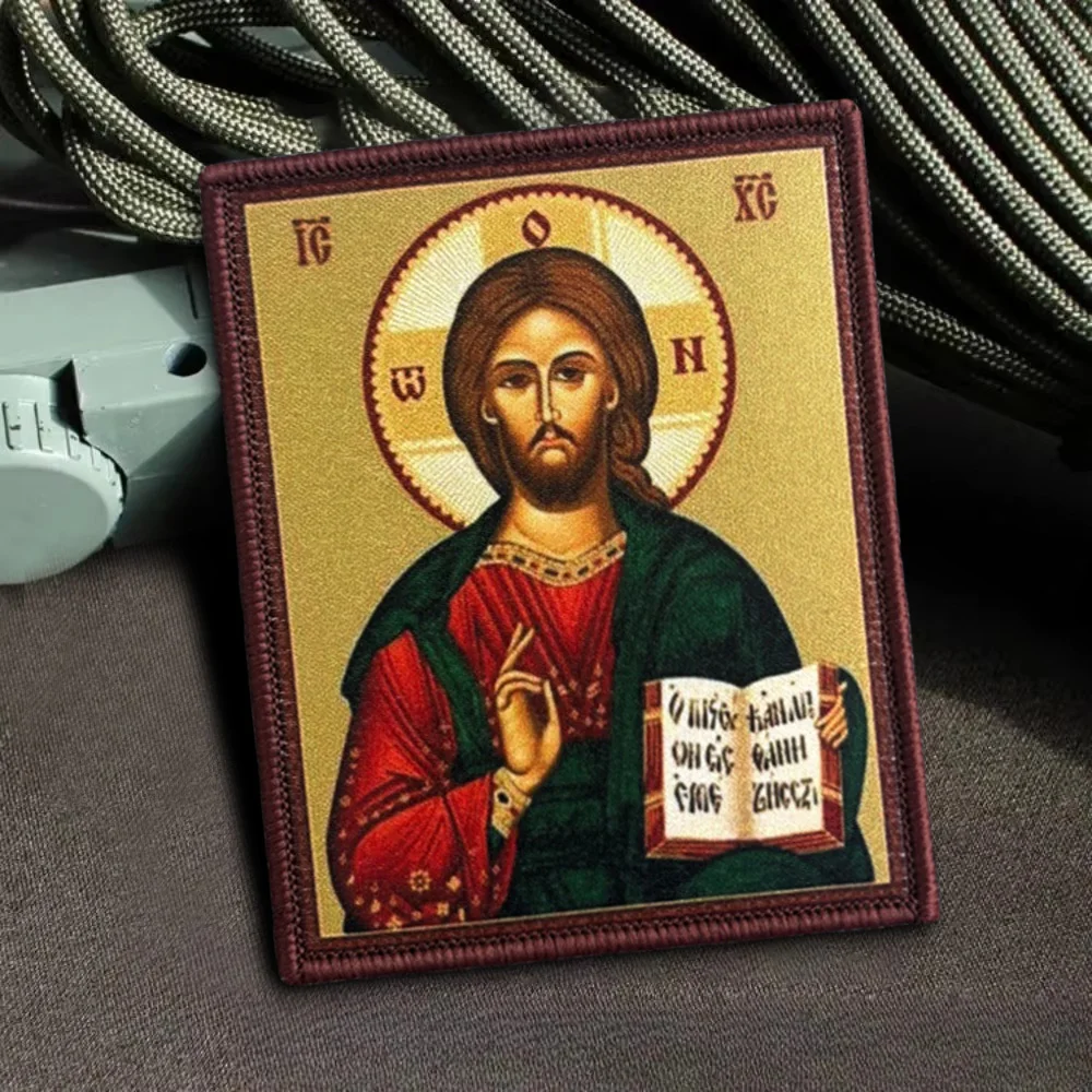 Parches tácticos de Jesucristo para ropa, cierre de gancho y bucle, insignia de moral militar, brazalete, mochila, pegatinas decorativas - imagen 3