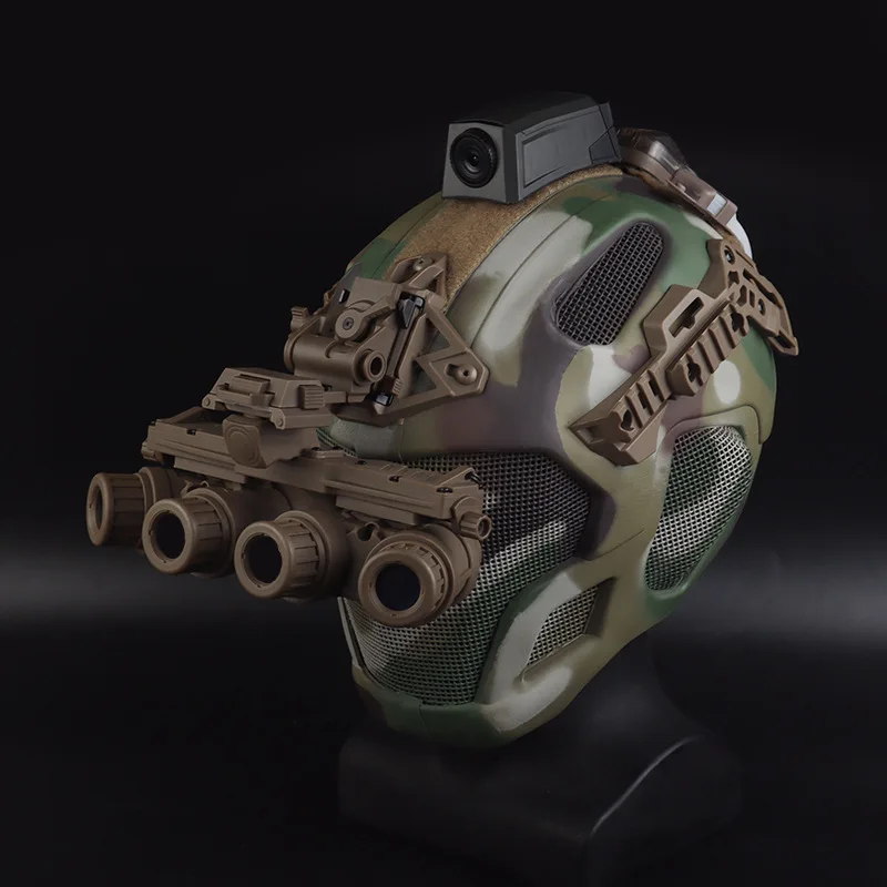 Casco táctico Airsoft protección facial completa con correa ajustable para Paintball, ciclismo de motocicleta, entrenamiento táctico