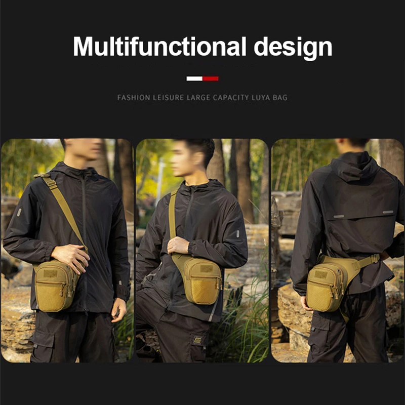 Bolsa de pierna para ciclismo, riñonera deportiva para escalada, bolsa ligera para senderismo al aire libre, mochila cruzada de pesca, paquete divertido Molle - imagen 3