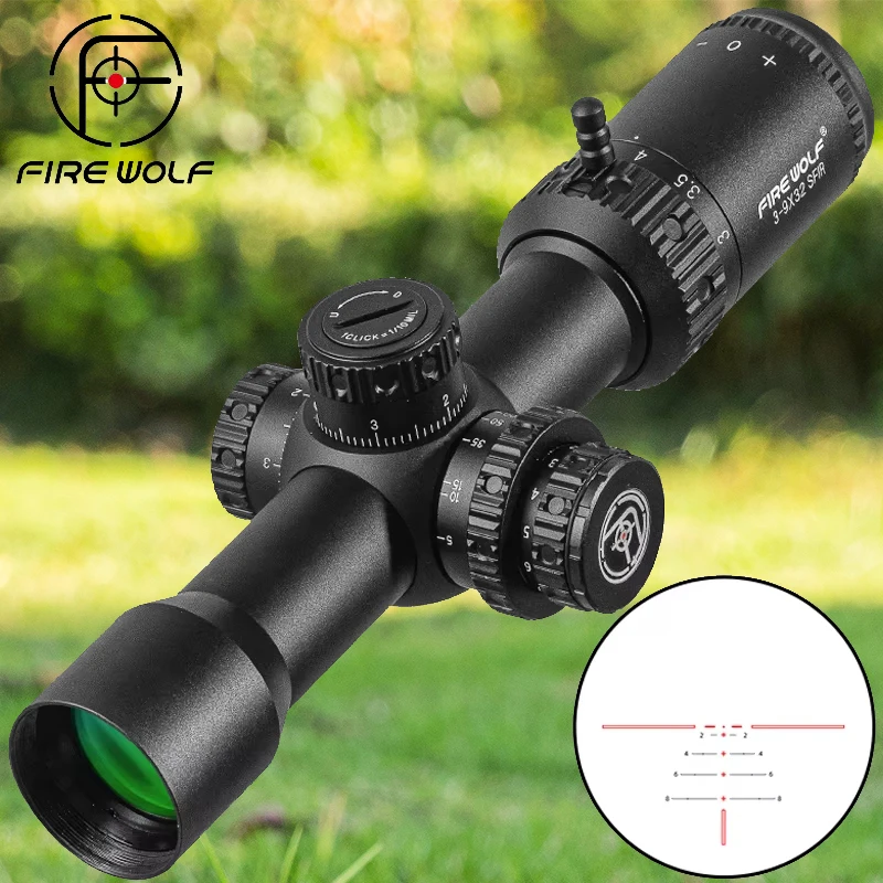 FIRE WOLF Neue 3-9X32 SFIR Scope Taktische Zielfernrohr Airsoft Anblick PCP Spotting Jagd Optische Collimato Zielfernrohre