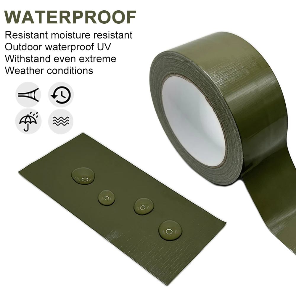 Cinta Base de tela verde oliva táctica, cinta de reparación adhesiva fuerte pesada de 2 pulgadas X 30 yardas para herramientas al aire libre, manualidades de reparaciones DIY - imagen 3