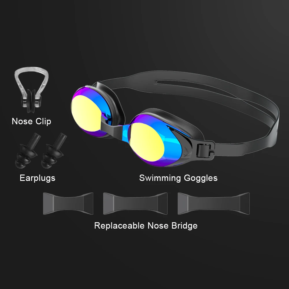 JSJM Gafas de natación antivaho profesionales para adultos: protección UV, ajuste de silicona ajustable para hombres y mujeres, diseño unisex - imagen 4