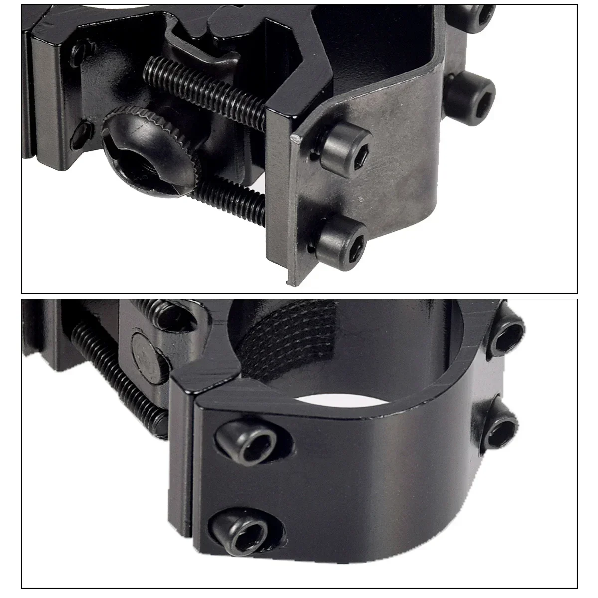 Soporte táctico Universal para linterna, arma, antorcha, soporte láser, adaptador de tubo redondo ajustable de Metal de 14-30mm, riel de montaje con Clip - imagen 3