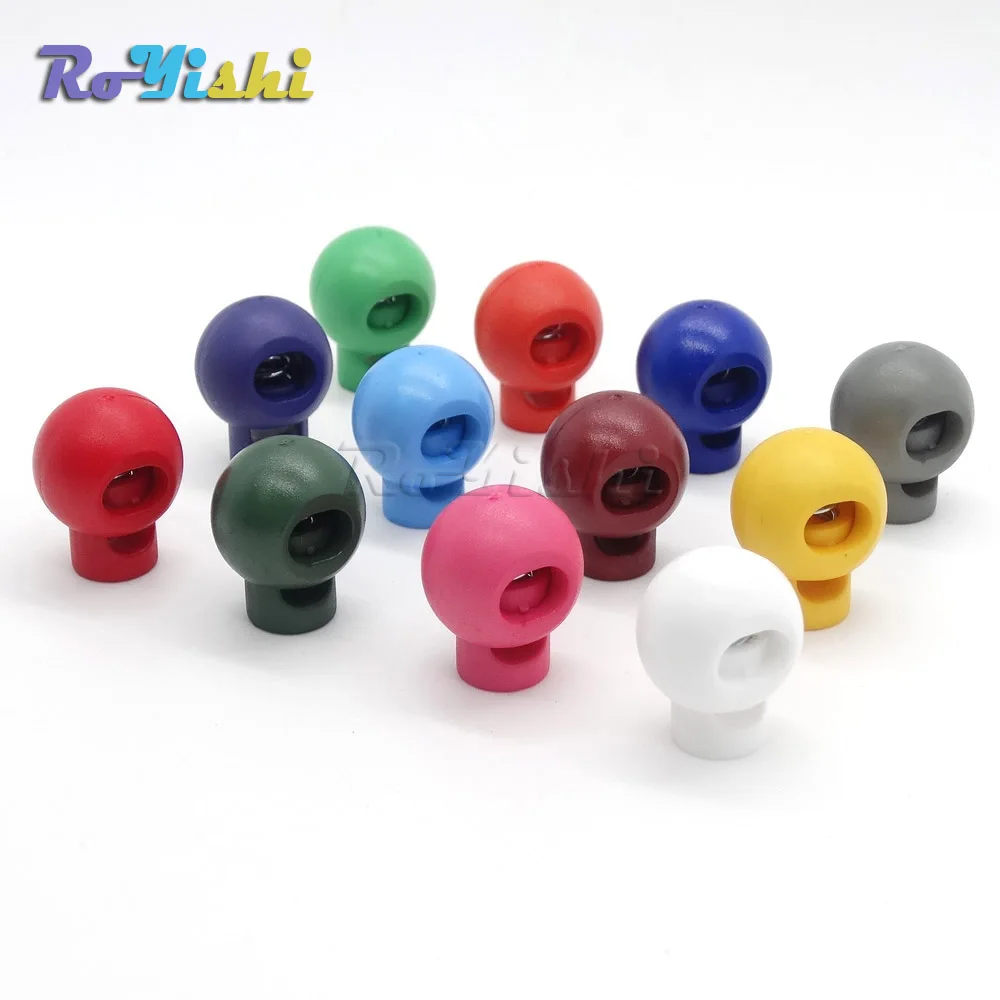 12 unids/pack tapón de palanca redondo de bloqueo de cordón de bola colorida para accesorios de bolsa de tela deportiva - imagen 2