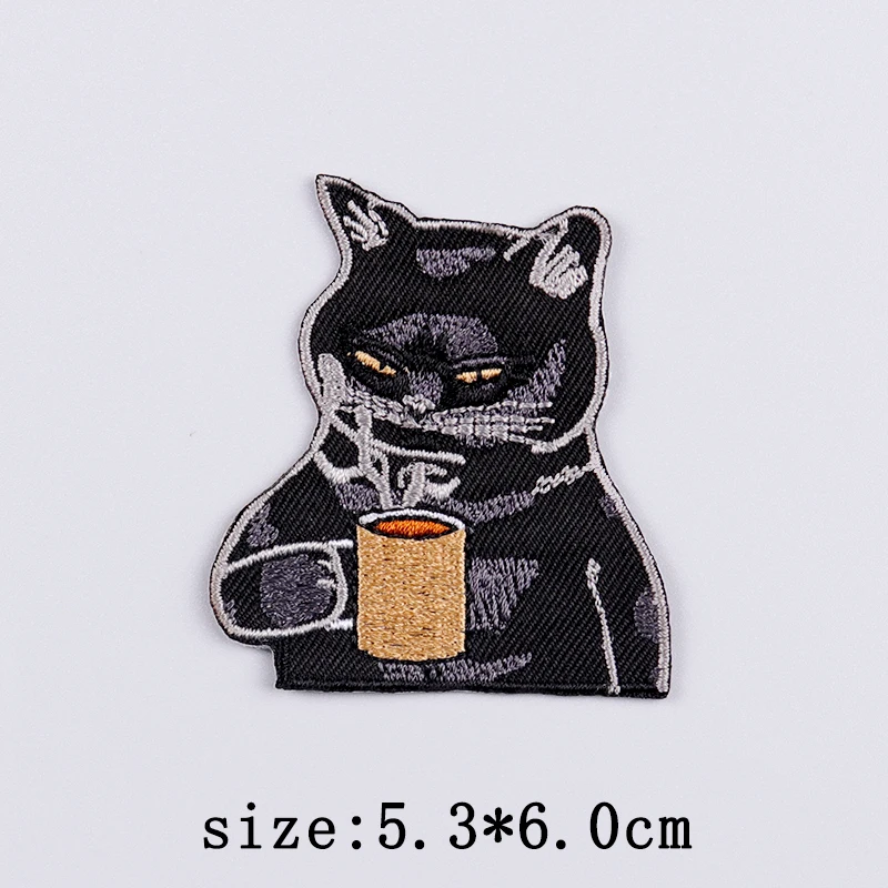 Parche bordado de animales Punk, parches para planchar para ropa, parches bordados de oso y tiburón para ropa, insignias adhesivas para coser de Hip Hop - imagen 5