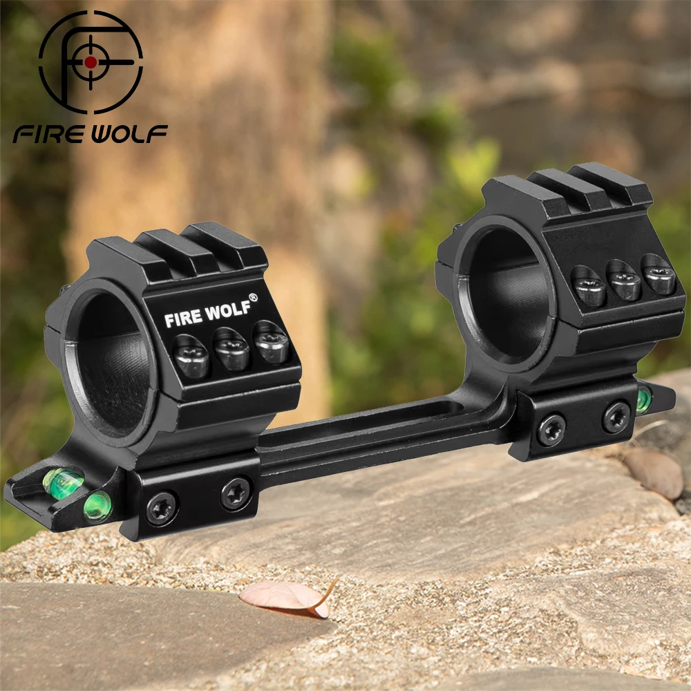 Anillos Fire Wolf de 25,4mm/30mm, nivel de burbuja, anillos ajustables para mira telescópica de caza, soportes para riel de cola de milano de una pieza de 11mm - imagen 2