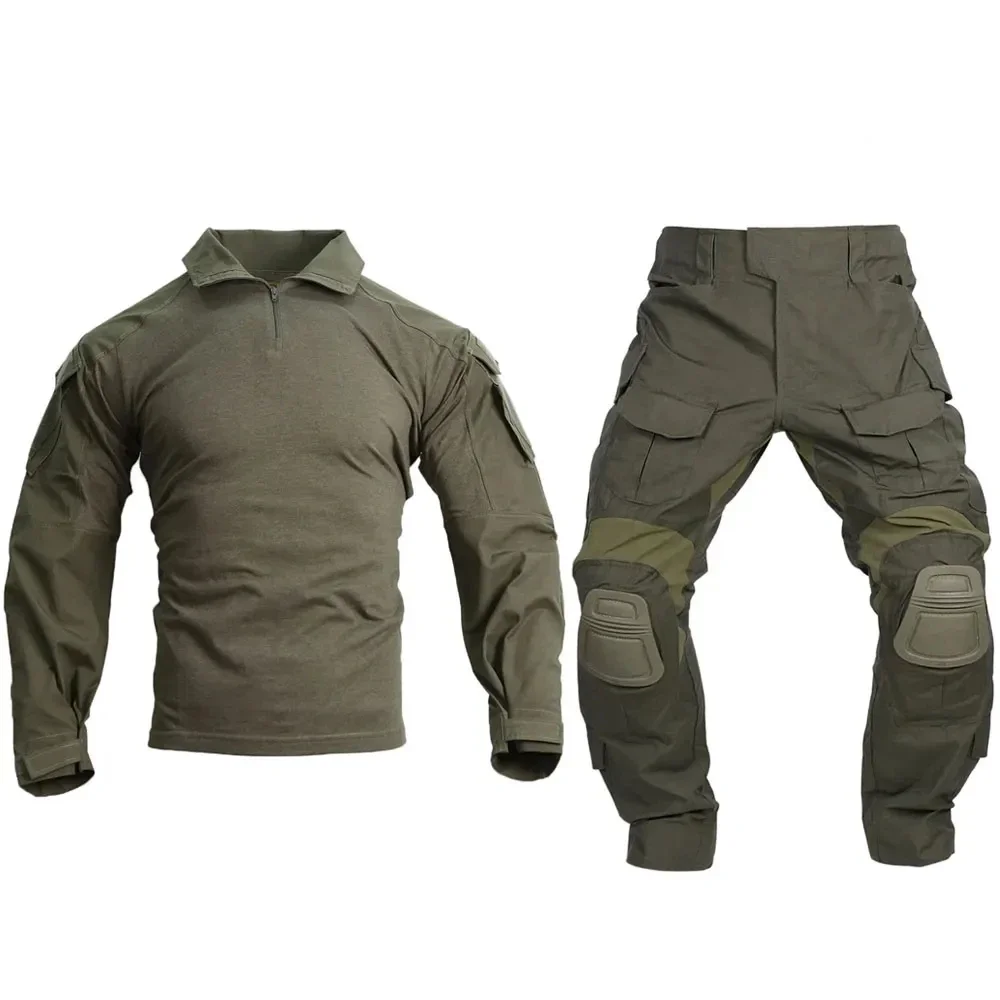 Conjuntos de uniformes tácticos G3, nuevos trajes de camuflaje para hombre, camisa de caza al aire libre, pantalones, Tops, pantalones Cargo elásticos a prueba de viento