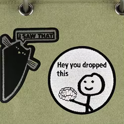 Divertido Meme gato bordado gancho insignia “Sierra que” parche militar “hey you dropped este" su cerebro mochila pegatinas tácticas