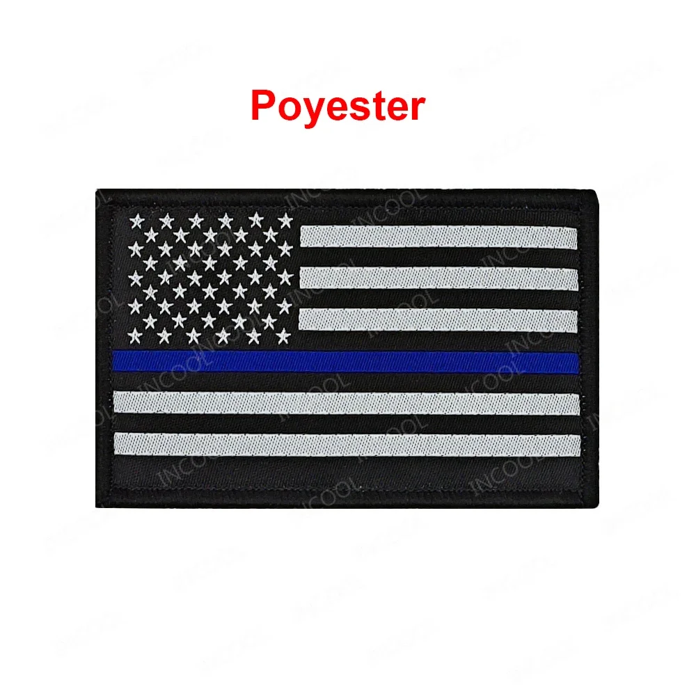 Parches de bandera de EE. UU. Para ropa, insignias de sujetador de motorista táctico de línea roja y azul, gorra de chaqueta y mochila - imagen 5