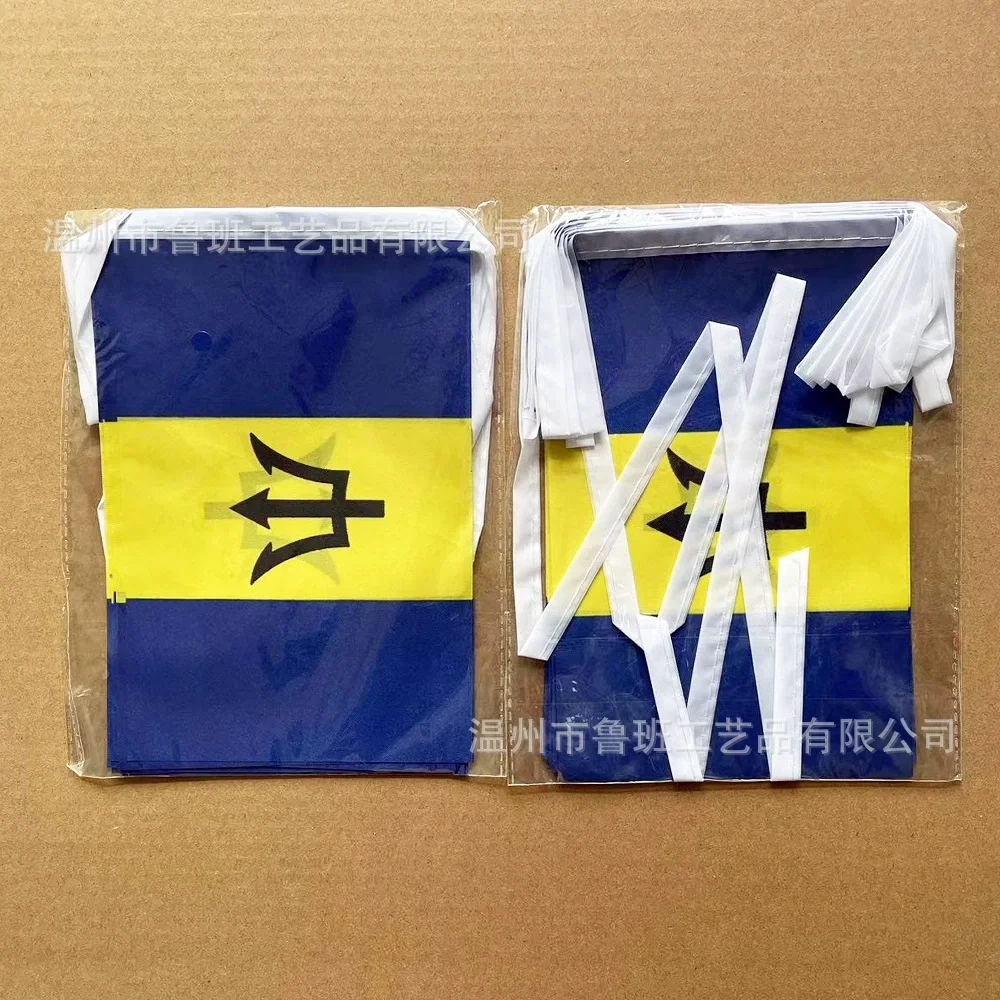 Barbados Bunting flags 14x21cm 20pcs/lot Barbados String flags Pennant Banner Festival fiesta de fiesta para decoración - imagen 4