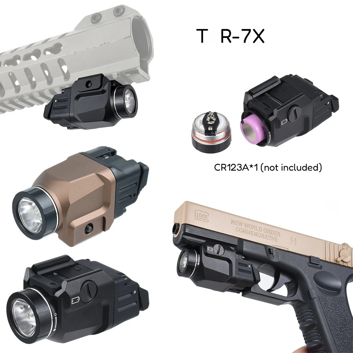 Linterna táctica TR-7X TR-7 LED blanca estroboscópica Picatinny - imagen 4