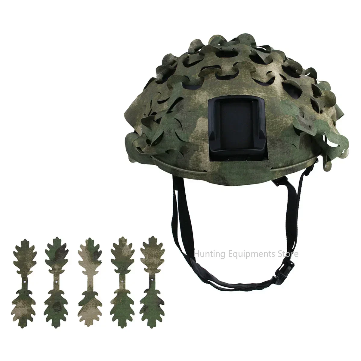 Red de camuflaje 3D para casco Airsoft, cubierta con forma de hoja, corte láser, cordón de nailon, Paintball táctico, accesorios de caza paracaidista - imagen 5