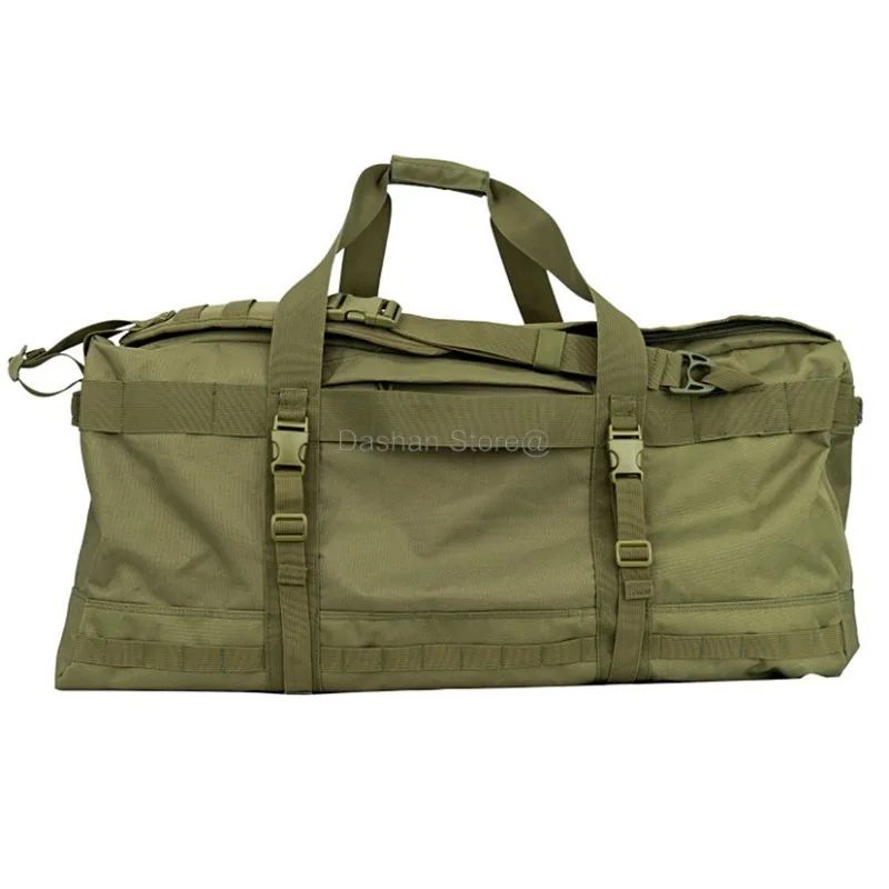 Bolsa de lona para equipaje de 106L, bolso táctico para acampar, mochila grande para senderismo, montañismo, viajes, bolsas impermeables multifuncionales - imagen 4