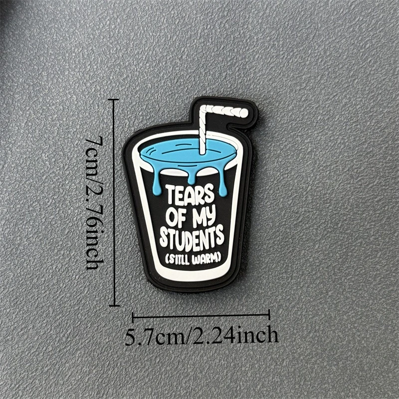 Parche de PVC "Tears for My Students", insignia de moral táctica, gancho y bucle, mochila, ropa, accesorios decorativos, pegatina, brazalete - imagen 5