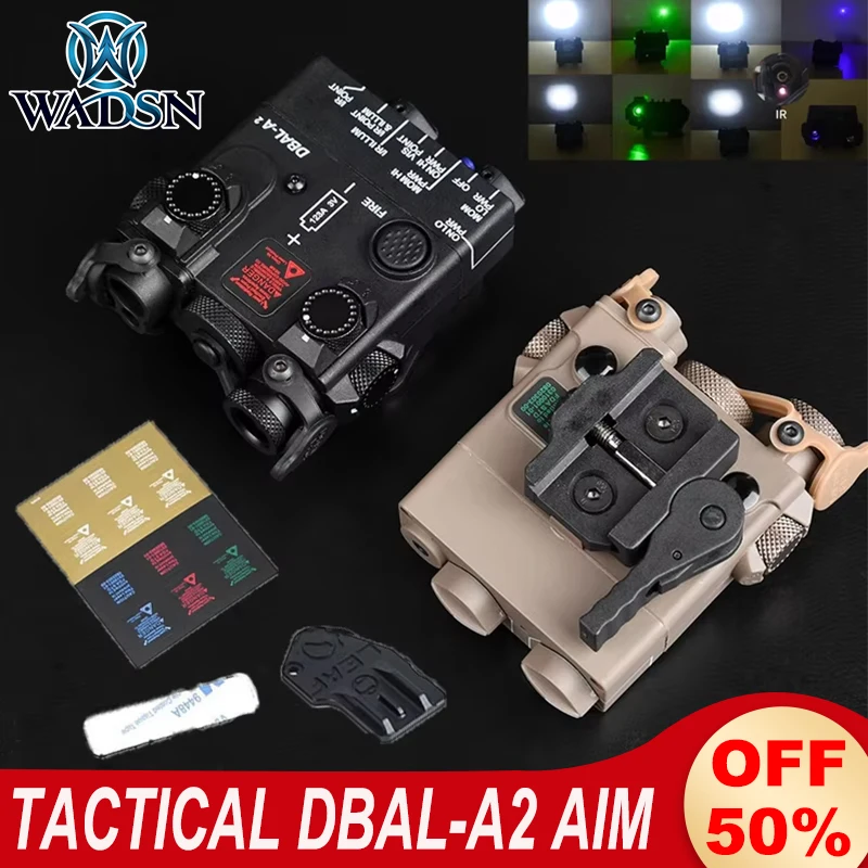 WADSN Airsoft DBAL-A2 antorcha indicadora LED luz blanca rojo verde azul mira láser puntero IR versión de Metal WD06014 ajuste riel de 20MM