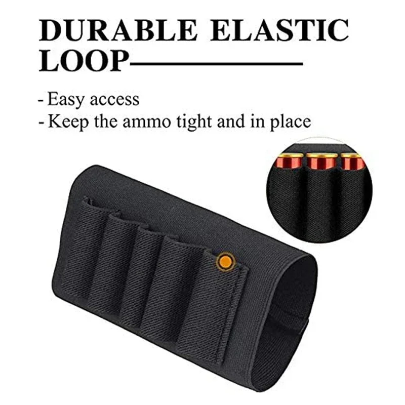 Escopeta táctica calibre 12/20, bolsa para cartuchos de reposa mejillas, bolsa para pistola de tiro, accesorios universales elásticos para pistola de caza - imagen 3