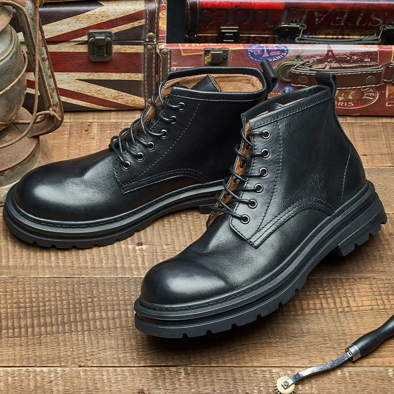 O.Z.TESHI Botas de senderismo para hombre - cuero vacuno, al aire libre - imagen 2