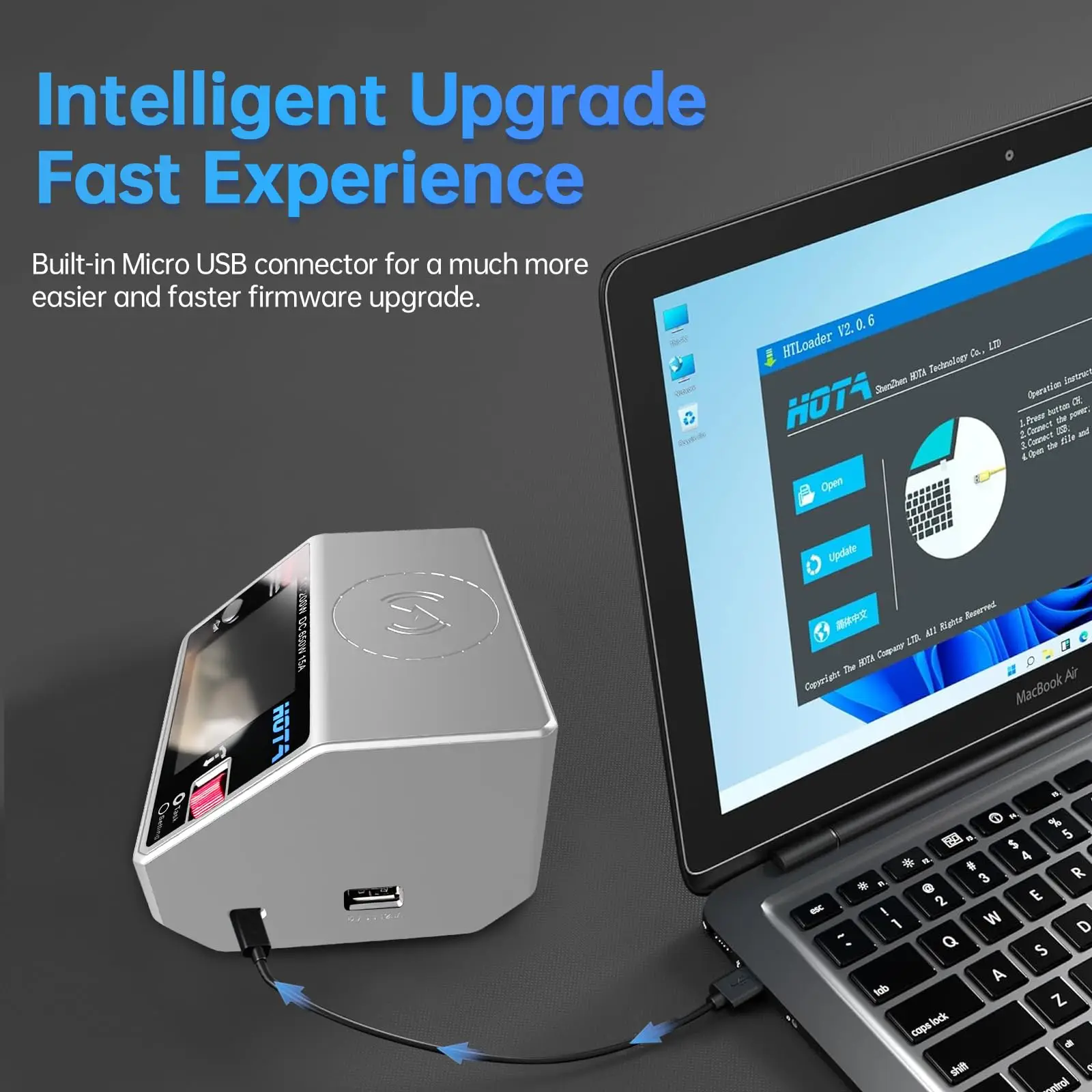 HOTA D6 Pro AC 200W DC 2X325W 2X15A canal cargador de batería inteligente descargador Lipo cargador para piezas de repuesto de drones Rc-gris/negro - imagen 3