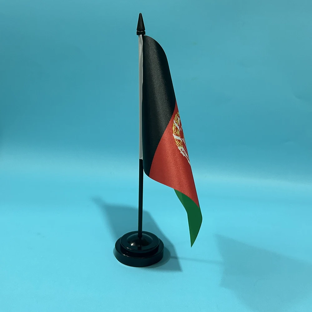 BANDERA DE SKY, bandera de escritorio de oficina, bandera de Afganistán, bandera de mesa de 14x21cm, bandera nacional de Afganistán, adornos de escritorio, banderas - imagen 5