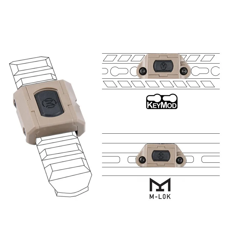 ModButton táctico interruptor de presión remoto para SF, M300, M600, linterna, luz para arma, DBAL A2, PEQ15, MLok, Keymod, Airsoft, accesorios - imagen 3