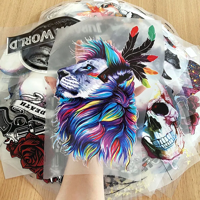 Prajna-Parches de transferencia térmica para ropa, pegatinas de calaveras de color rosa para planchar, 5 unidades - imagen 5