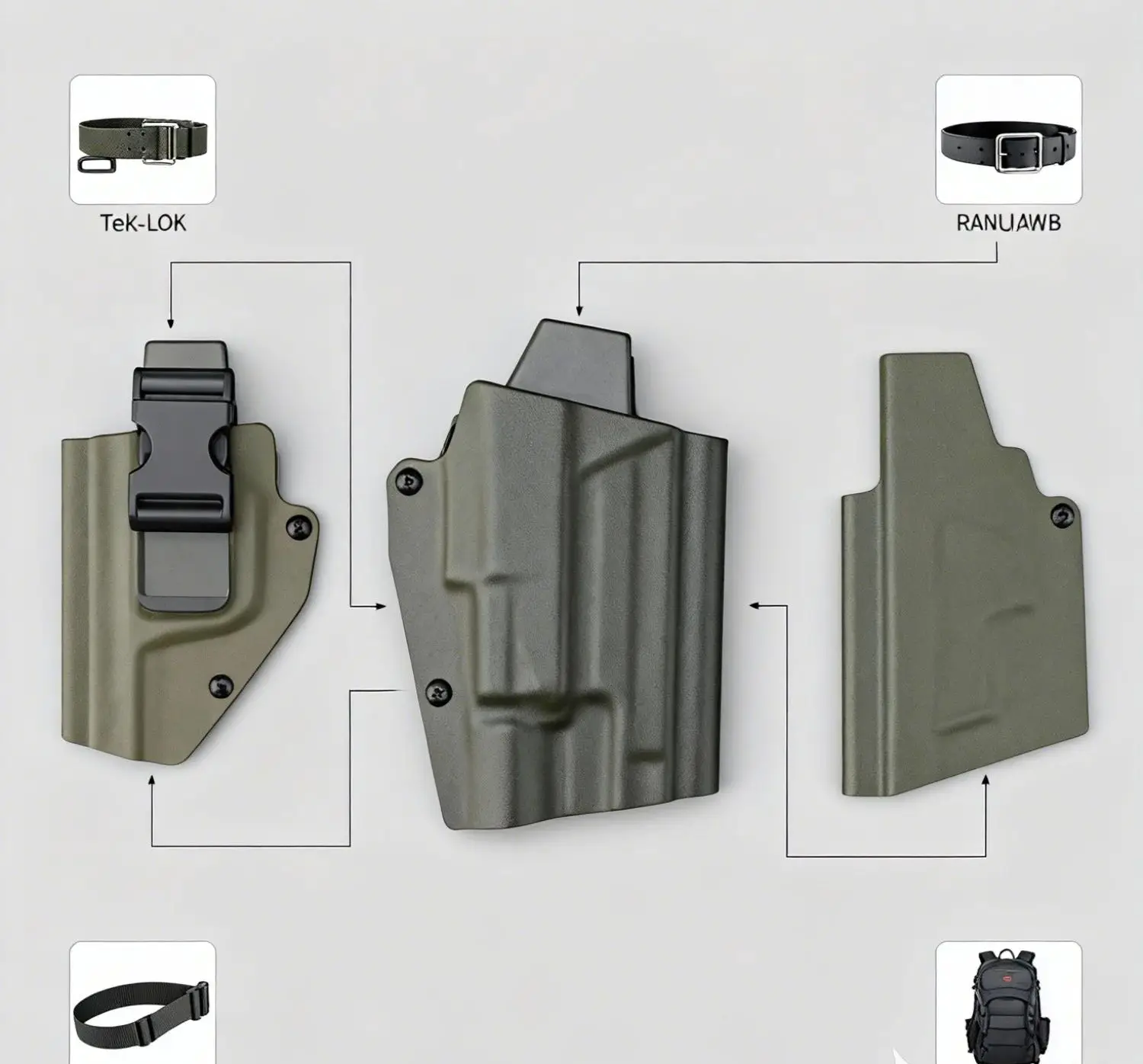 Cinturón táctico de liberación rápida K (compatible con P226 + X300) cinturón de liberación rápida para pistola - imagen 2