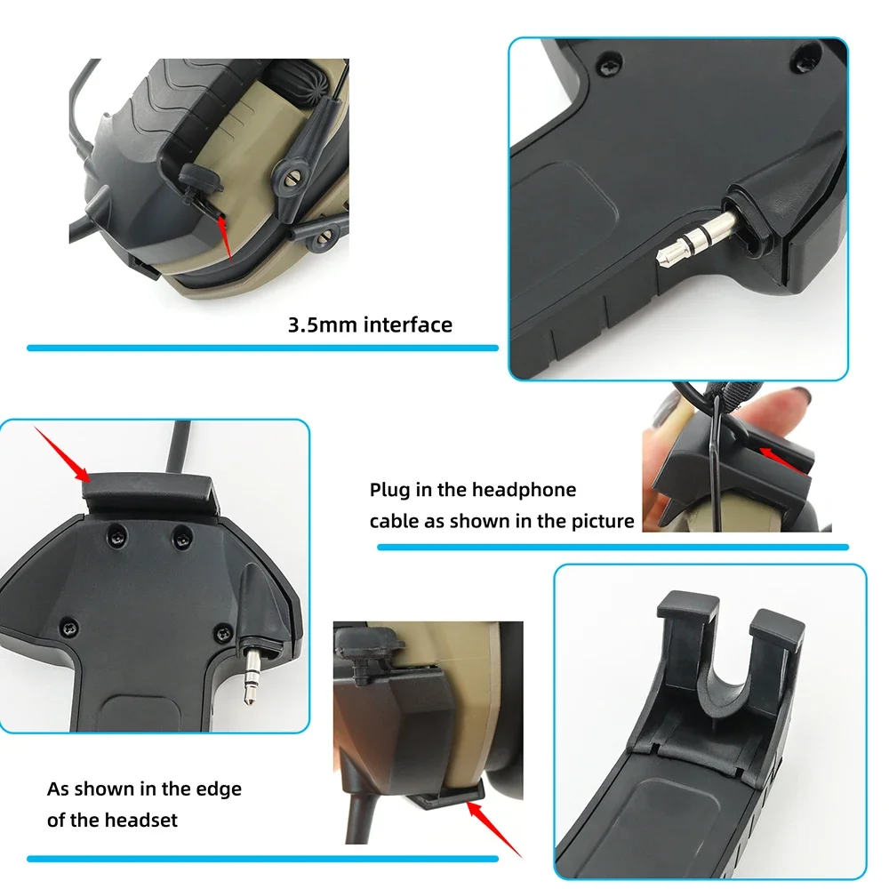 Kit de micrófono externo para Walker's Razor, orejeras electrónicas, auriculares tácticos de tiro Airsoft para intercomunicador táctico PRC 152/PRC 148 - imagen 4