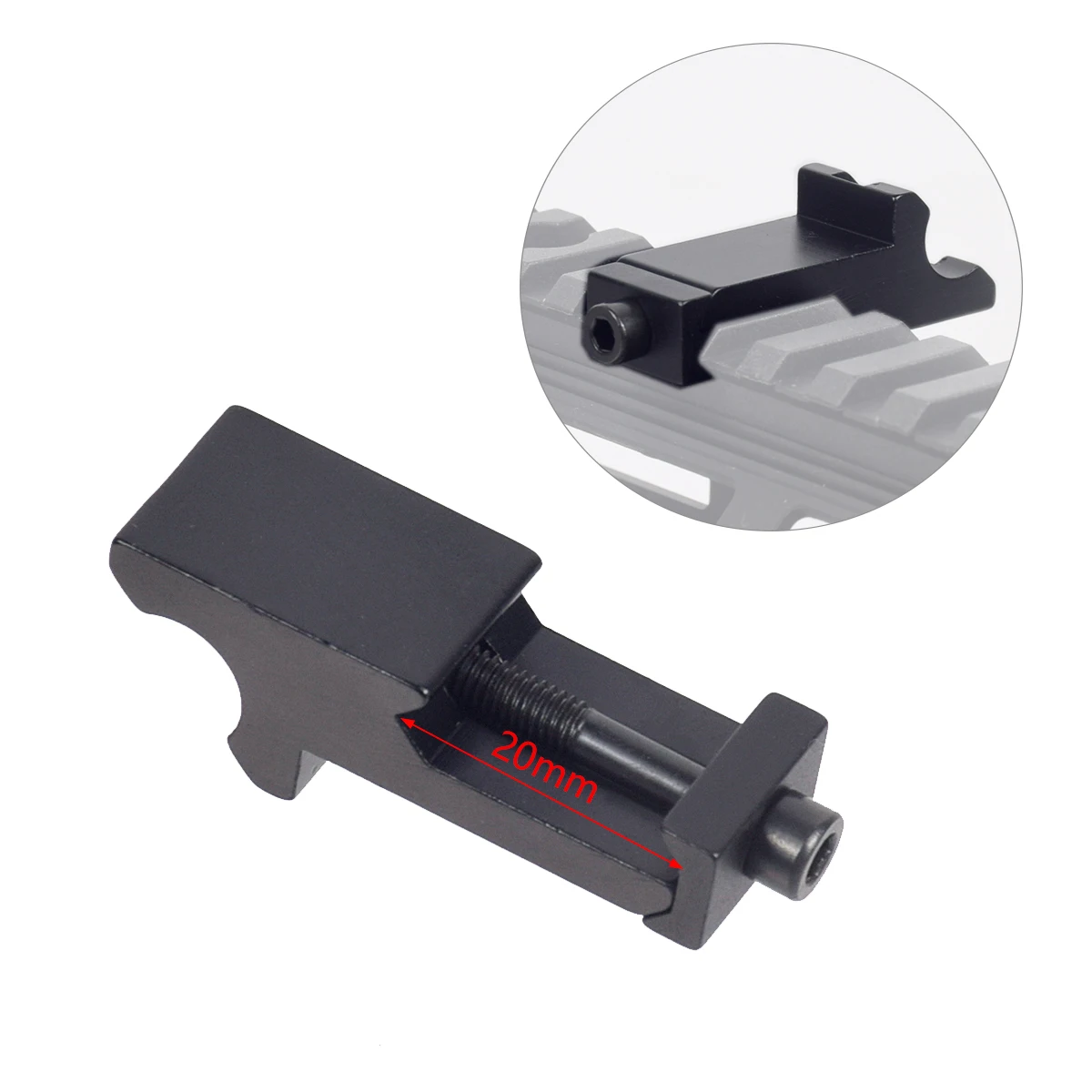 Adaptador de montaje para Mira táctica, Riel de compensación de 45 grados, RTS 20mm, Picatinny Riel, Weaver, arma, luz láser, Caza, Rifle - imagen 2