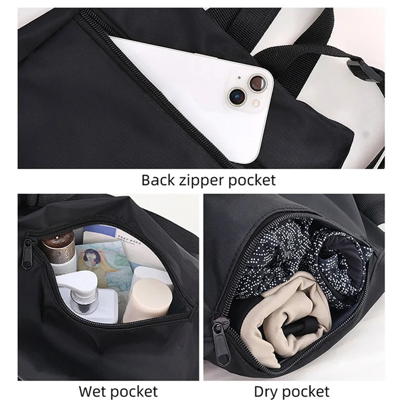 Mochila de natación con separación en seco y húmedo, bolsa de almacenamiento para gimnasio, deportes, vacaciones, playa, compartimento para zapatos, bolso grande de hombro para viajes al aire libre - imagen 5