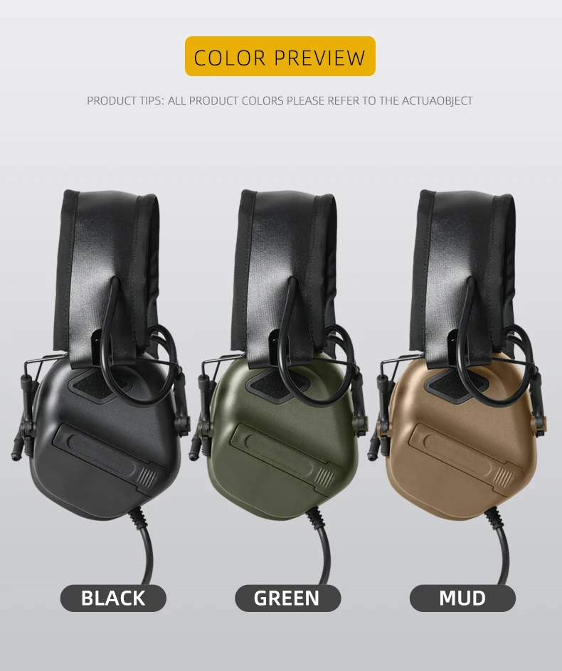 BOOIU-auriculares con Chip de 5. a generación, auriculares de comunicación táctica, sin reducción de ruido, nuevo modelo, auriculares tácticos - imagen 3