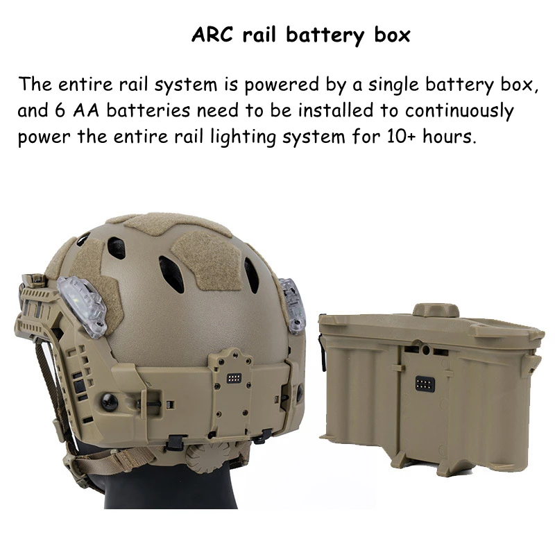 Casco táctico modular ARC Rail SF con luz de señalización