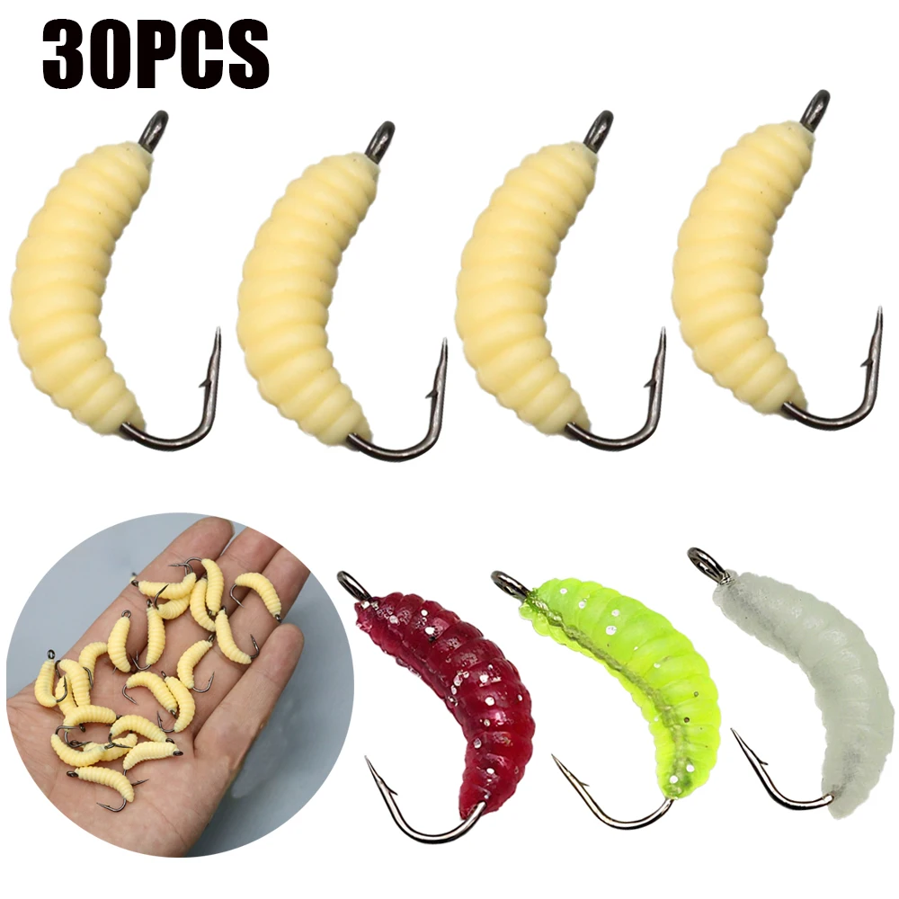 50 Uds gusano suave pan gusano pesca cebo ganchos cebo Artificial cebo suave bagre lubina trucha agua dulce aparejos de pesca de agua salada